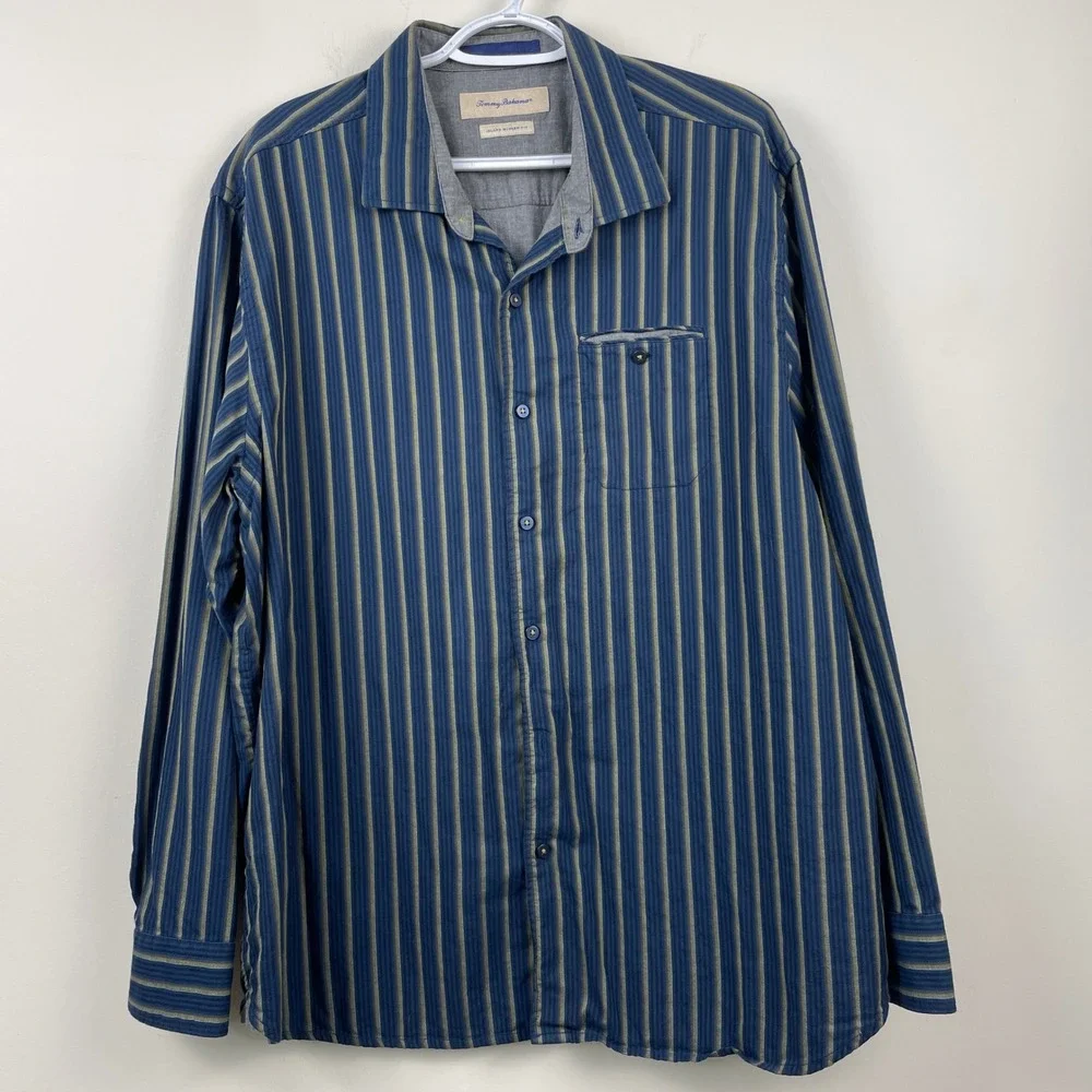 Tommy Bahama Mens Long Sleeve Button Down Shirt Bundle Silk Blend Cotton XL 17.5